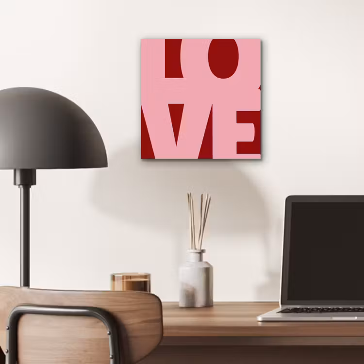 Aluminium schilderij - Love - Rood - Blokletters — 6
