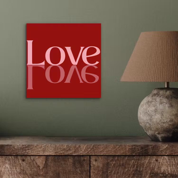 Aluminium schilderij - Love - Spiegeling - Rood — 3
