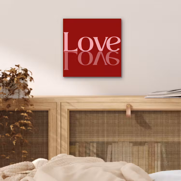 Aluminium schilderij - Love - Spiegeling - Rood — 4