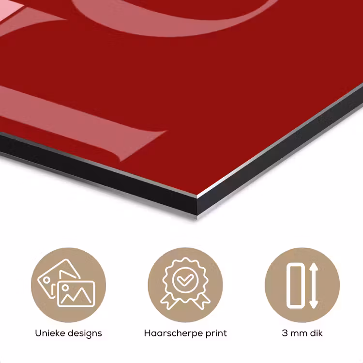 Aluminium schilderij - Love - Spiegeling - Rood — 7