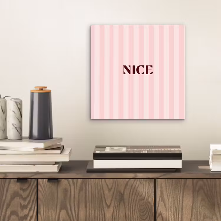 Aluminium schilderij - Nice - Strepen - Roze — 2