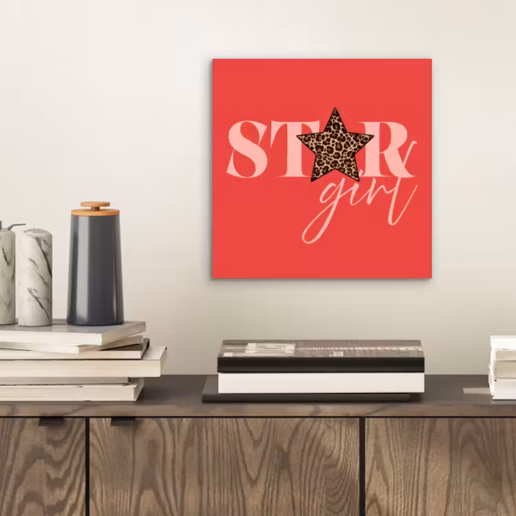 Aluminium schilderij - Star girl - Rood - Panter - Ster — 2
