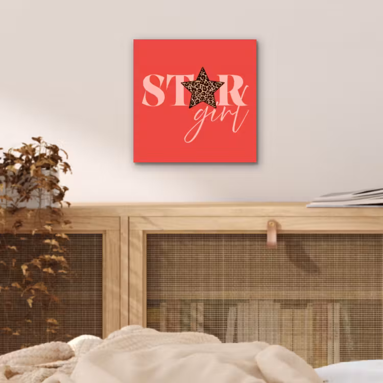 Aluminium schilderij - Star girl - Rood - Panter - Ster — 4