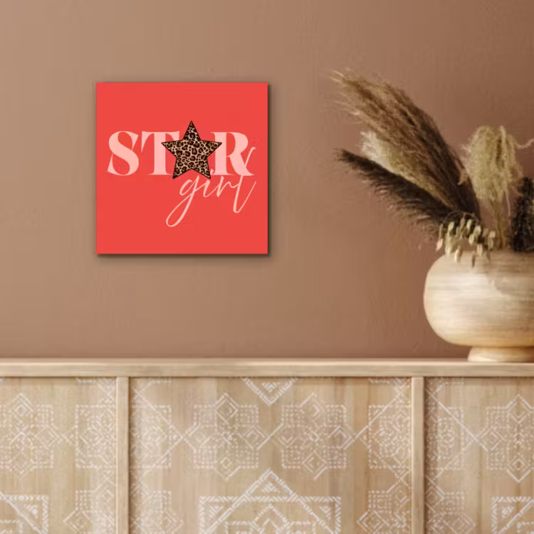 Aluminium schilderij - Star girl - Rood - Panter - Ster — 5
