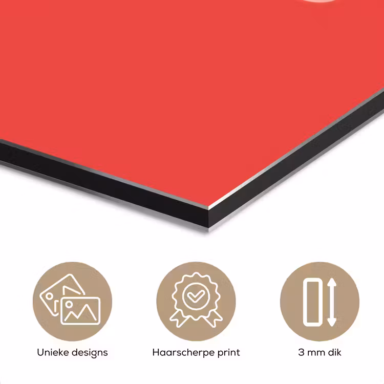 Aluminium schilderij - Star girl - Rood - Panter - Ster — 7