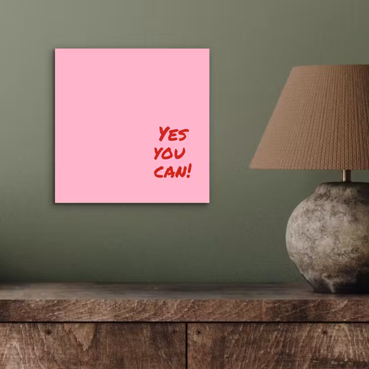 Aluminium schilderij - Yes you can do it - Rood - Roze — 3