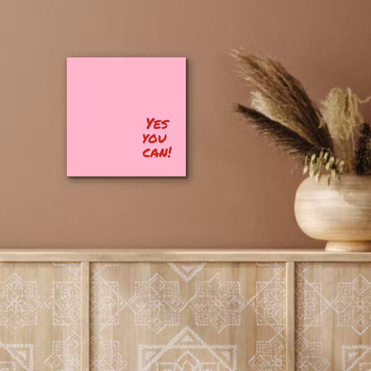Aluminium schilderij - Yes you can do it - Rood - Roze — 5
