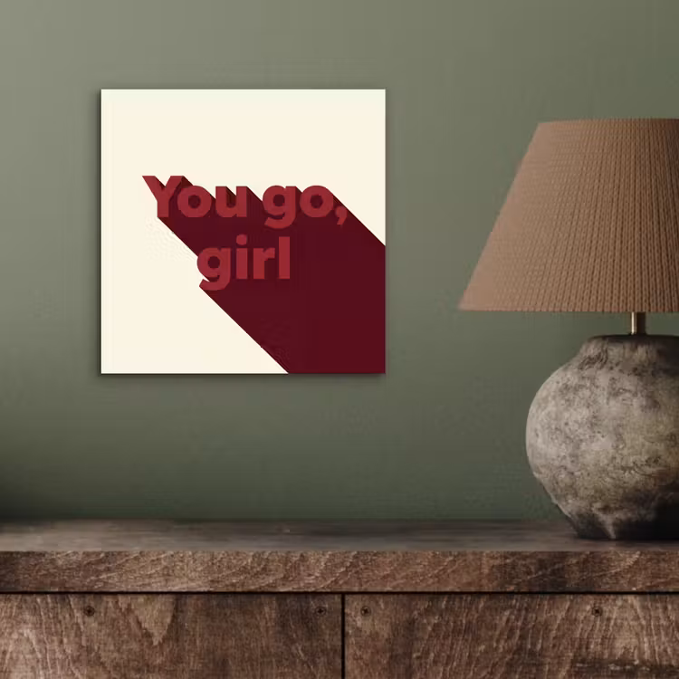 Aluminium schilderij - you go girl - 3D - Rood — 3