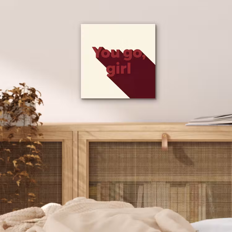 Aluminium schilderij - you go girl - 3D - Rood — 4
