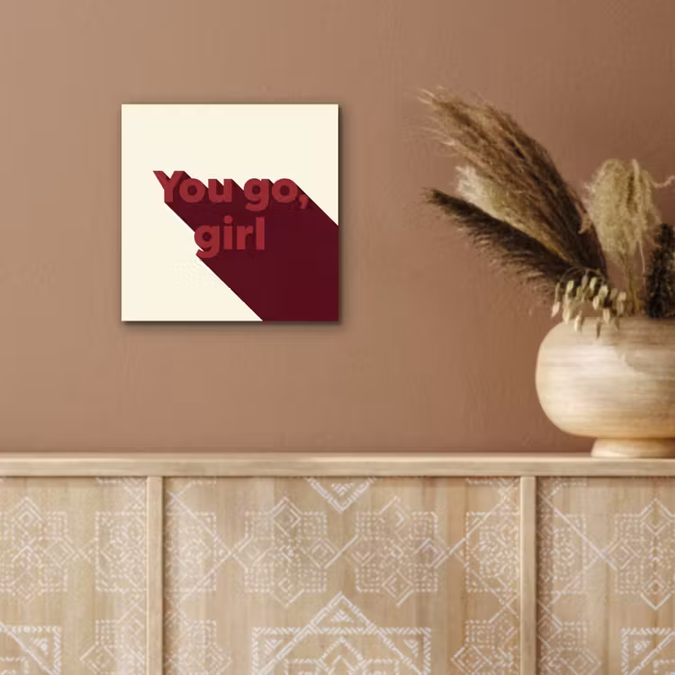 Aluminium schilderij - you go girl - 3D - Rood — 5