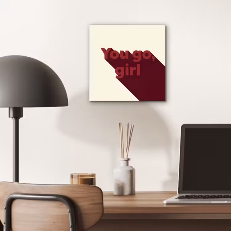 Aluminium schilderij - you go girl - 3D - Rood — 6