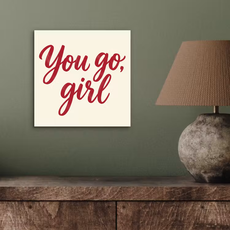 Aluminium schilderij - you go girl - Rood - Wit — 3