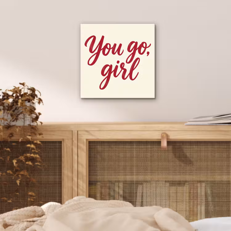 Aluminium schilderij - you go girl - Rood - Wit — 4