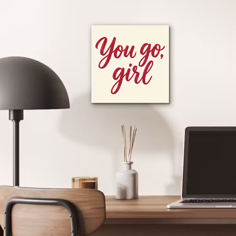 Aluminium schilderij - you go girl - Rood - Wit — 6