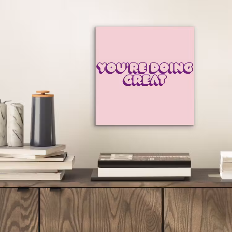 Aluminium schilderij - You're doing great - roze - 3D — 2