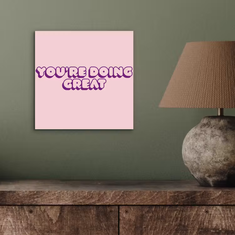 Aluminium schilderij - You're doing great - roze - 3D — 3