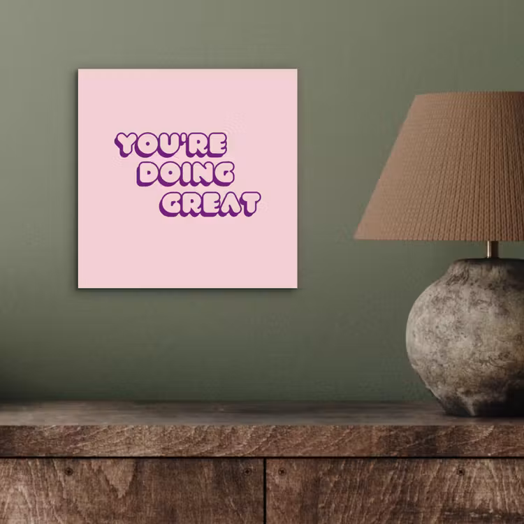 Aluminium schilderij - You're doing great - Roze - Bubble letters — 3