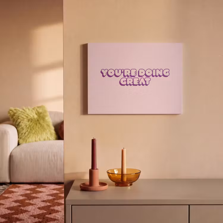 Akoestisch schilderij - You're doing great - roze - 3D — 2