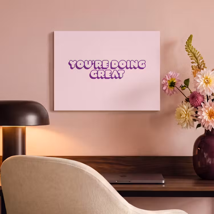Akoestisch schilderij - You're doing great - roze - 3D — 4