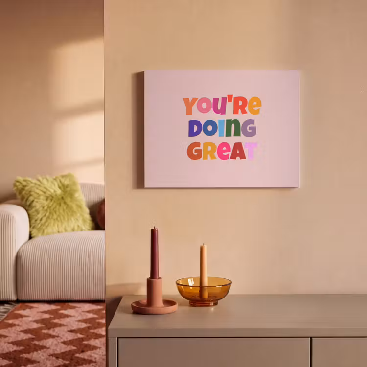Akoestisch schilderij - You're doing great - Roze - Kleurrijk — 2