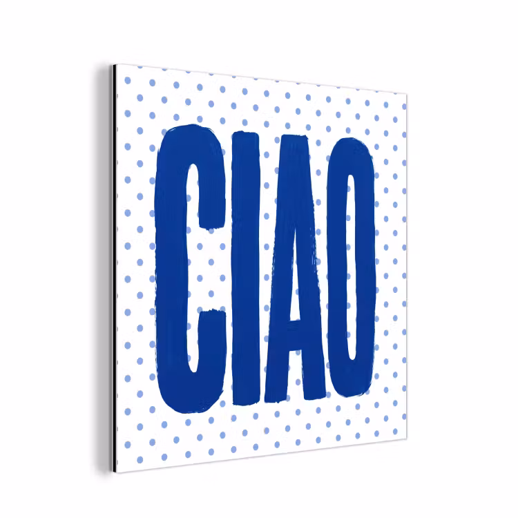 Aluminium schilderij - Ciao - Stippen - Roze - Wit — 1