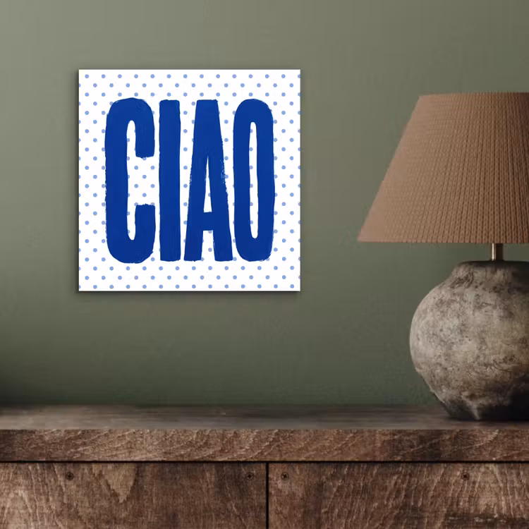 Aluminium schilderij - Ciao - Stippen - Roze - Wit — 3