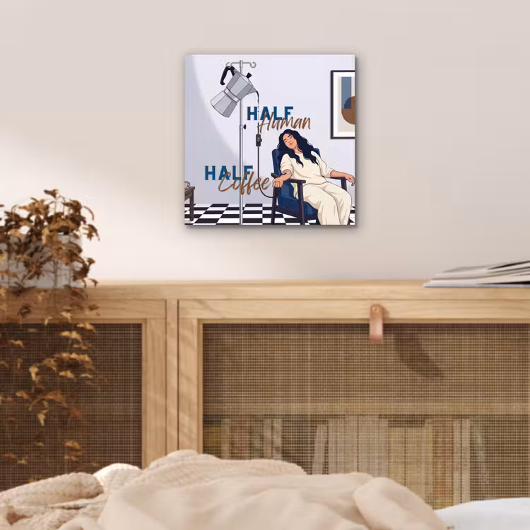 Aluminium schilderij - Half human, Half Coffee - Infuus - Koffie — 4