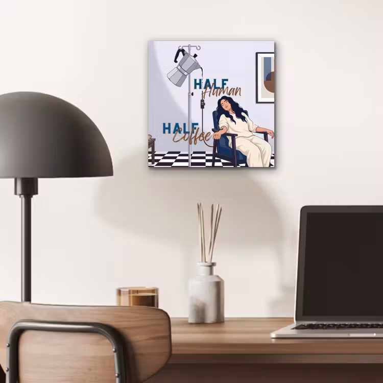 Aluminium schilderij - Half human, Half Coffee - Infuus - Koffie — 6