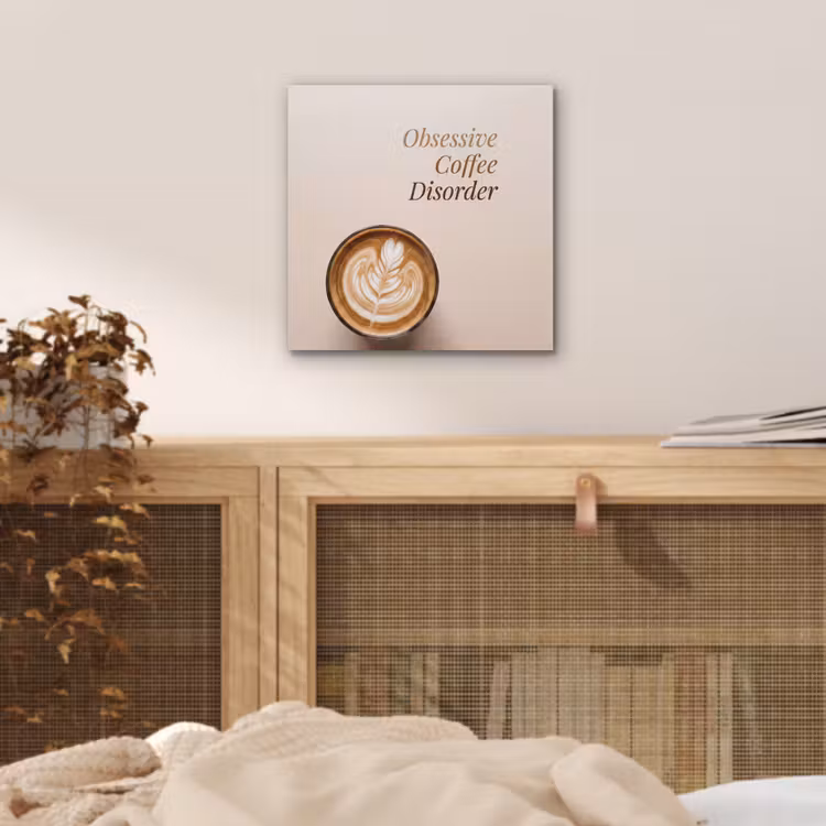 Aluminium schilderij - Koffie - Obessive Coffee Disorder - Beige — 4