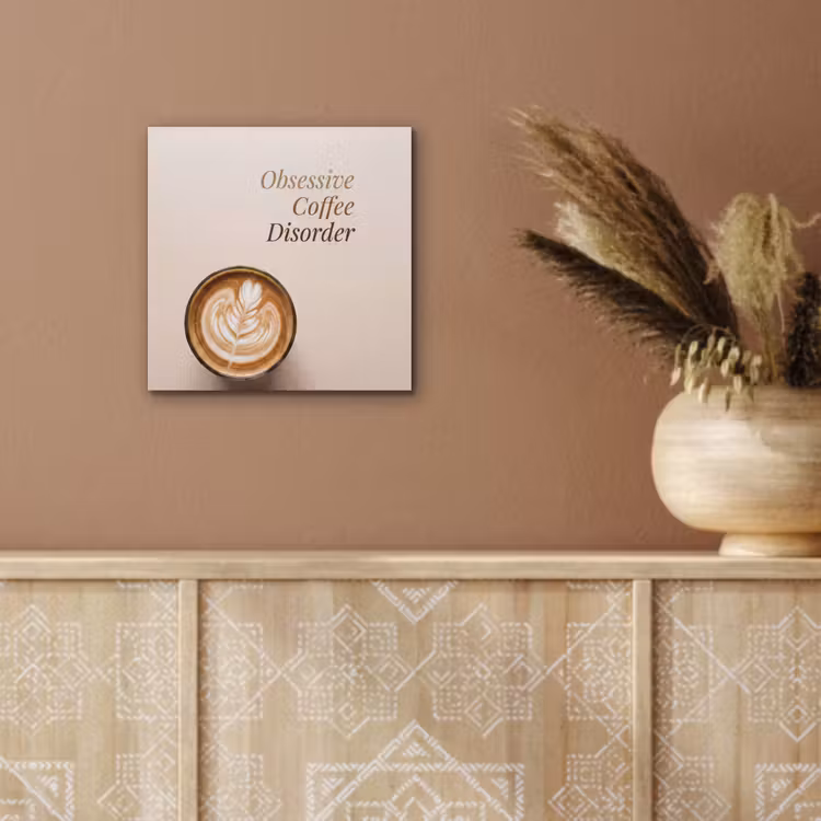 Aluminium schilderij - Koffie - Obessive Coffee Disorder - Beige — 5