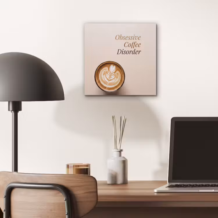 Aluminium schilderij - Koffie - Obessive Coffee Disorder - Beige — 6