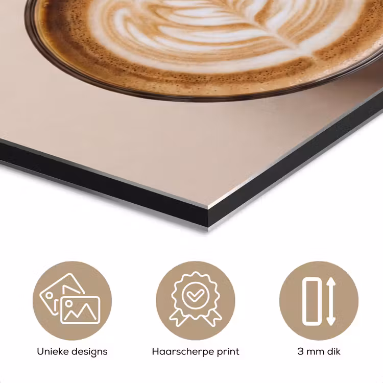 Aluminium schilderij - Koffie - Obessive Coffee Disorder - Beige — 7