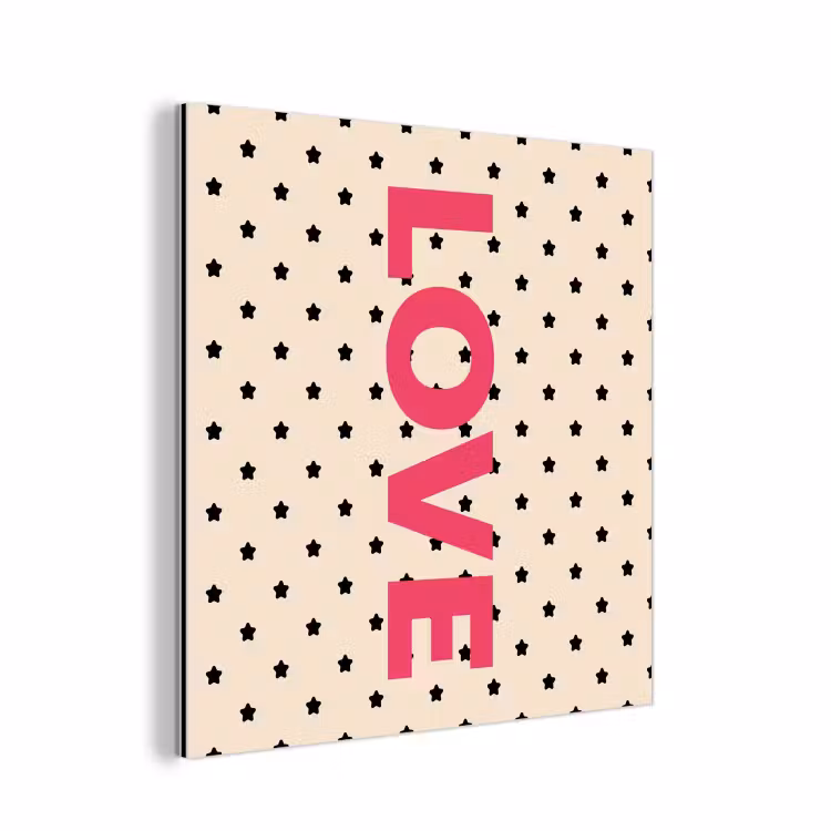 Aluminium schilderij - Love - Stippen - Roze — 1