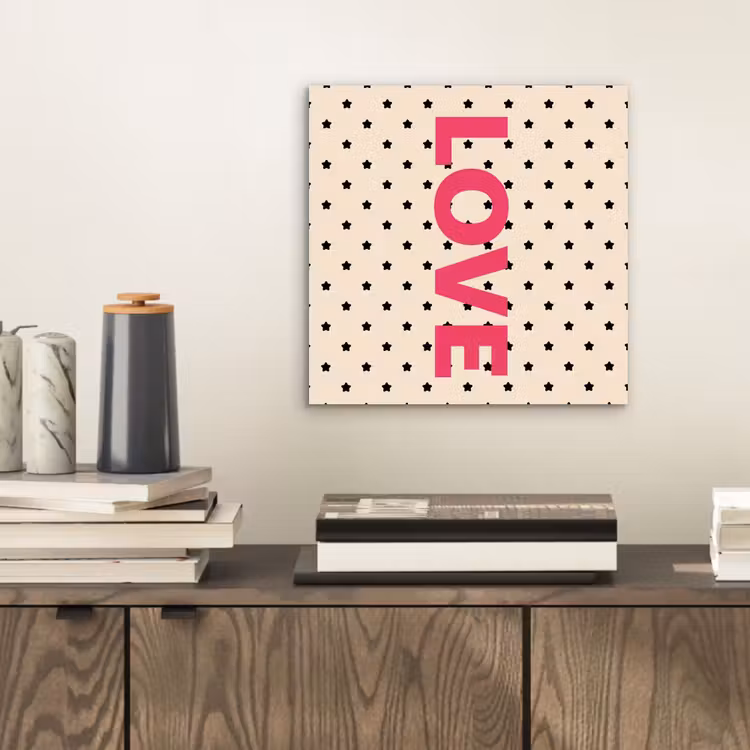 Aluminium schilderij - Love - Stippen - Roze — 2