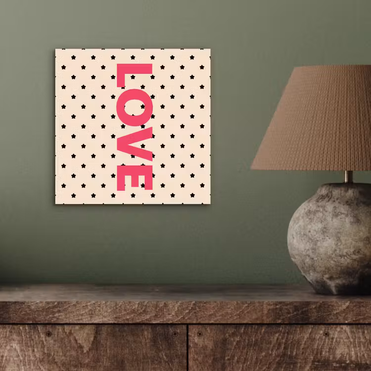 Aluminium schilderij - Love - Stippen - Roze — 3