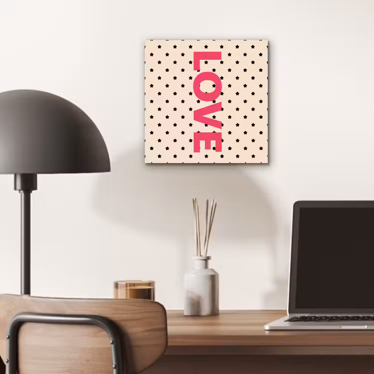 Aluminium schilderij - Love - Stippen - Roze — 6