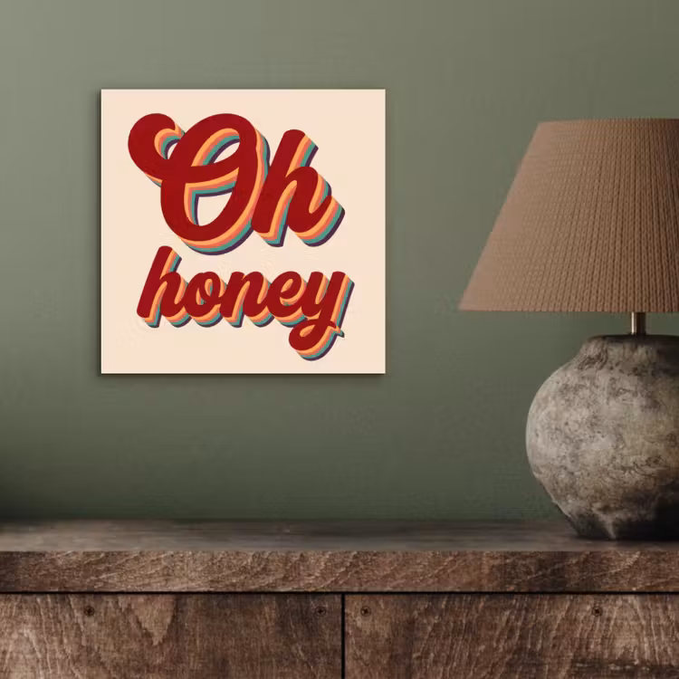 Aluminium schilderij - Oh honey - Rood - Schaduw — 3