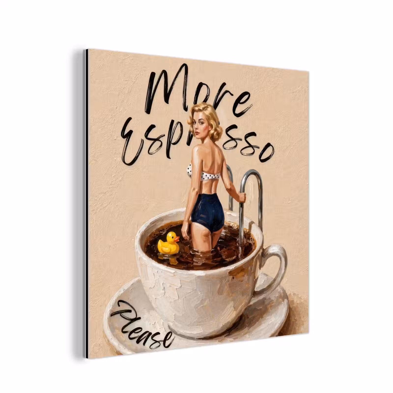 Aluminium schilderij - More espresso - Koffie - Eend — 1