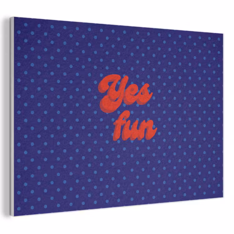 Akoestisch schilderij - Yes fun - Rood - Blauw - Stippen — 1