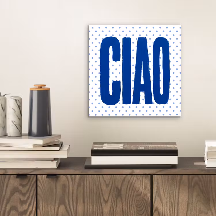 Aluminium schilderij - Ciao - Blauw - Stippen — 2