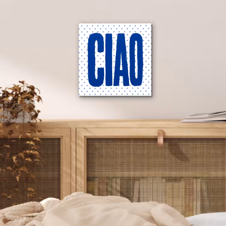 Aluminium schilderij - Ciao - Blauw - Stippen — 4