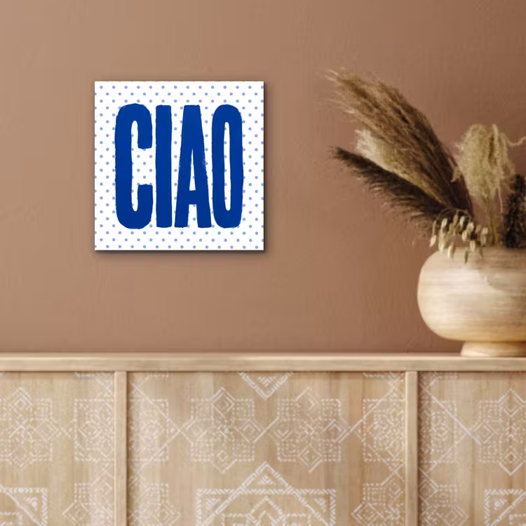 Aluminium schilderij - Ciao - Blauw - Stippen — 5