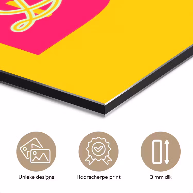 Aluminium schilderij - Dream big - Geel - Roze — 7