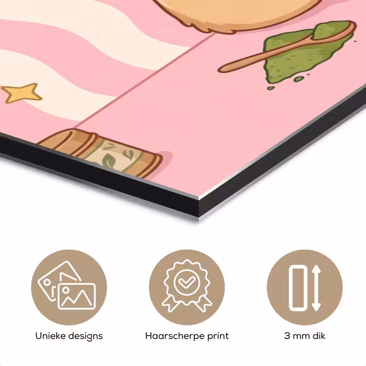 Aluminium schilderij - Matcha - Hond - Roze - Groen — 7