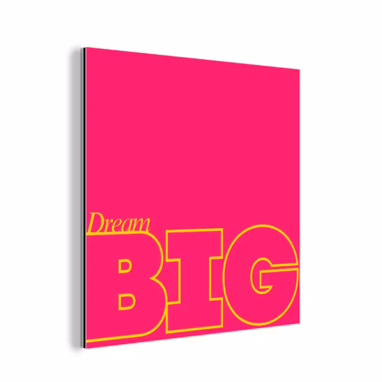 Aluminium schilderij - Minimalistisch - Roze - Dream big - Grafisch — 1