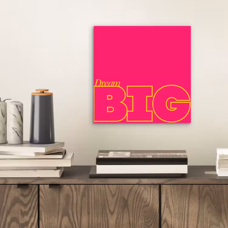 Aluminium schilderij - Minimalistisch - Roze - Dream big - Grafisch — 2