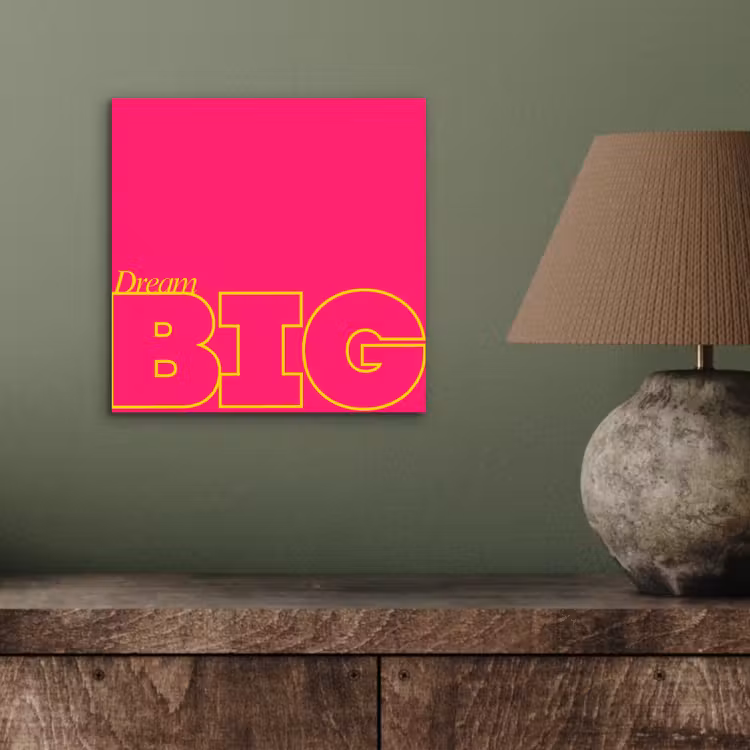 Aluminium schilderij - Minimalistisch - Roze - Dream big - Grafisch — 3