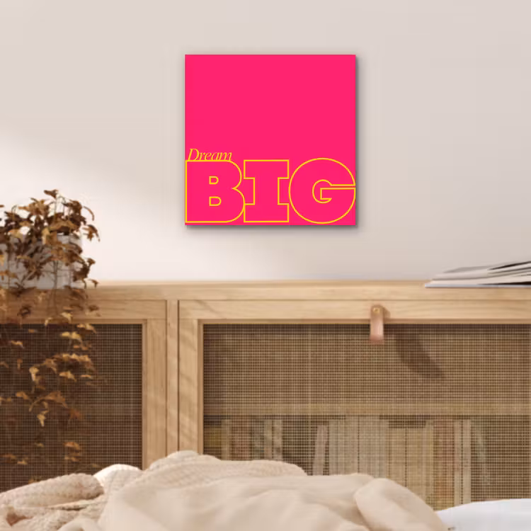Aluminium schilderij - Minimalistisch - Roze - Dream big - Grafisch — 4