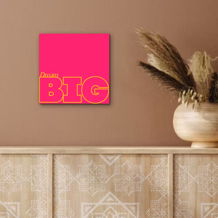 Aluminium schilderij - Minimalistisch - Roze - Dream big - Grafisch — 5