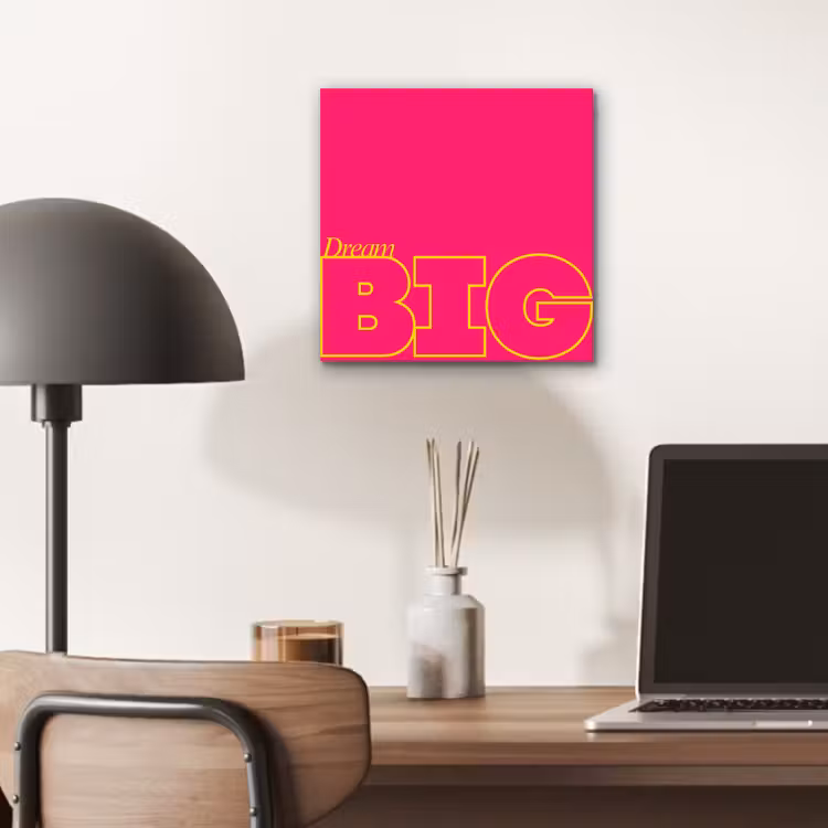 Aluminium schilderij - Minimalistisch - Roze - Dream big - Grafisch — 6